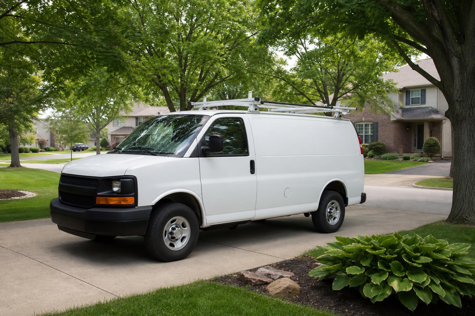 Deerfield Garage Door Repair service van in a Mason, OH driveway